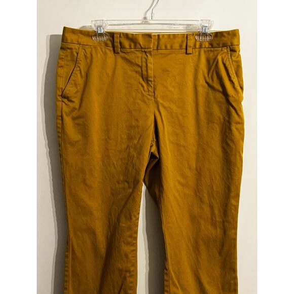 LANDS END Women's Dress Pants Sz 12p Mustard Yellow Mid Rise Straight leg Preppy - Picture 2 of 8